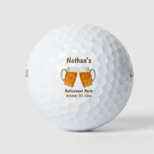 Retirement Party Favour Beer Cheers Custom Name Golf Balls