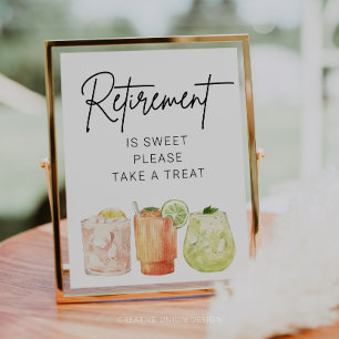 Retirement Party Favour Sign, Retirement Is Sweet Poster