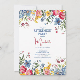 Retirement Party Floral Watercolor Invitation