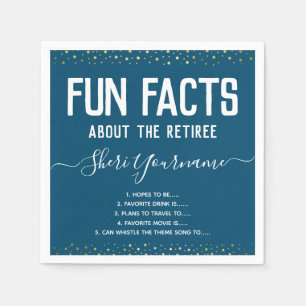 Retirement Party Fun Facts Unisex Gold Confetti Napkin