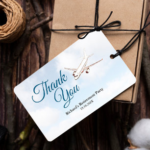 Retirement Party Gift Tag with Aeroplane Design