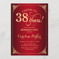 Retirement Party - Gold Red Damask