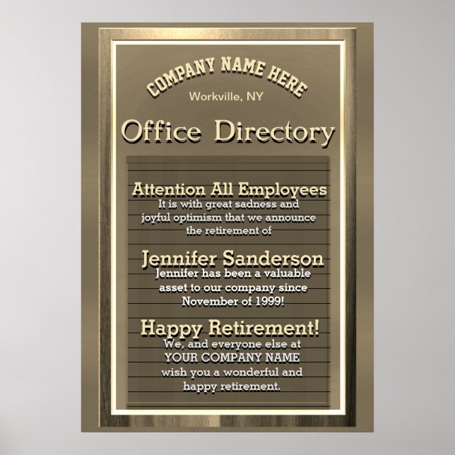 Retirement Party Golden Handshake Poster (Front)