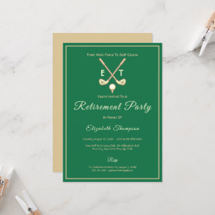 Retirement Party Golf Clubs Elegant Invitation