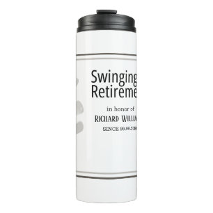 Retirement Party Golf Modern Corporate Green Black Thermal Tumbler