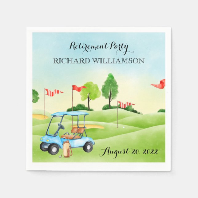 Retirement Party Golf  Napkin (Front)