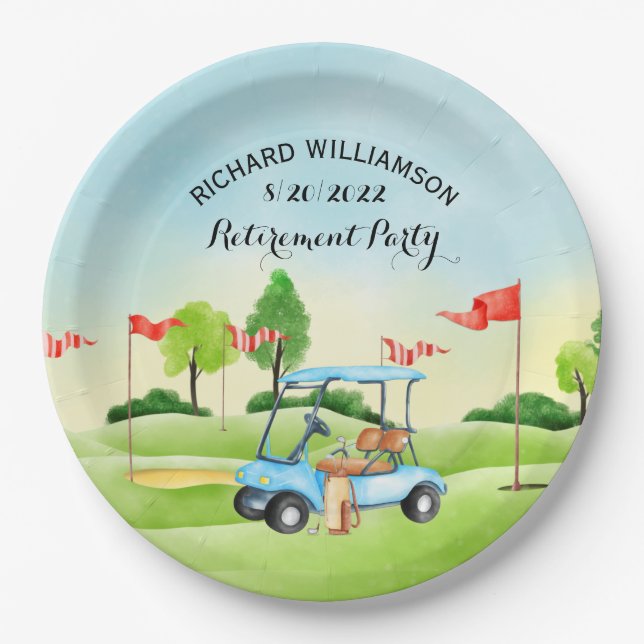 Retirement Party Golf   Paper Plate (Front)