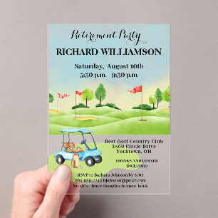 Retirement Party Golf Party Acrylic Invitation