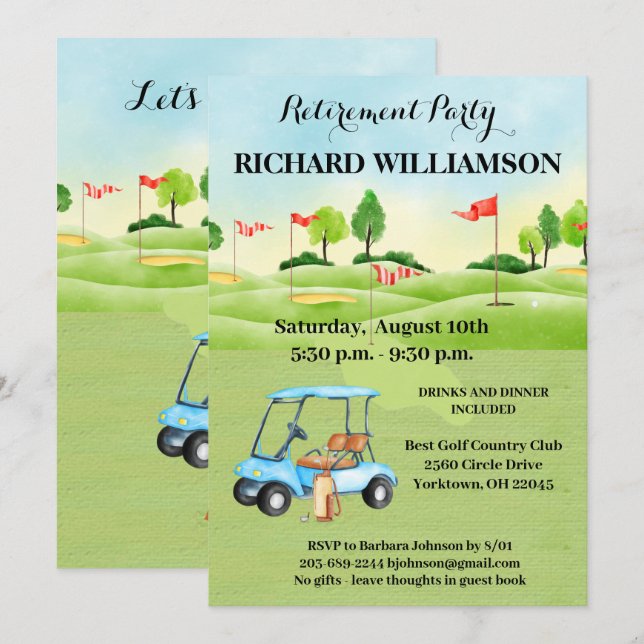 Retirement Party Golf Party Invitation (Front/Back)