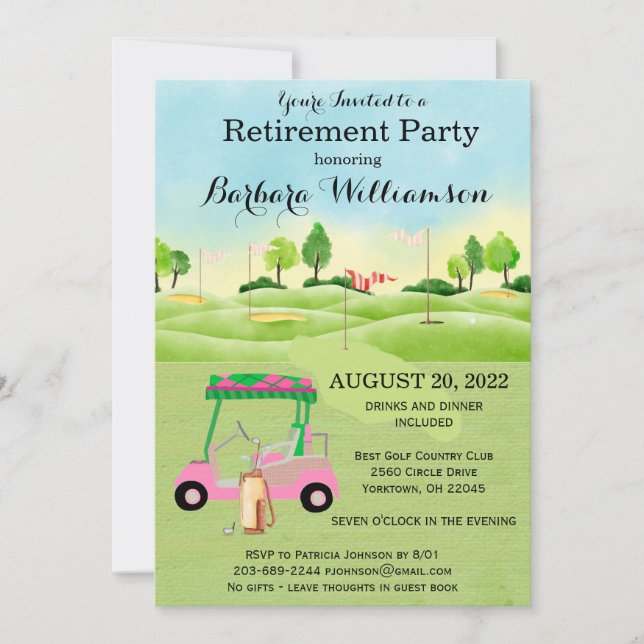 Retirement Party Golf Party Invitation (Front)