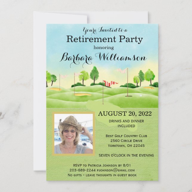 Retirement Party Golf Photo Party  Invitation (Front)