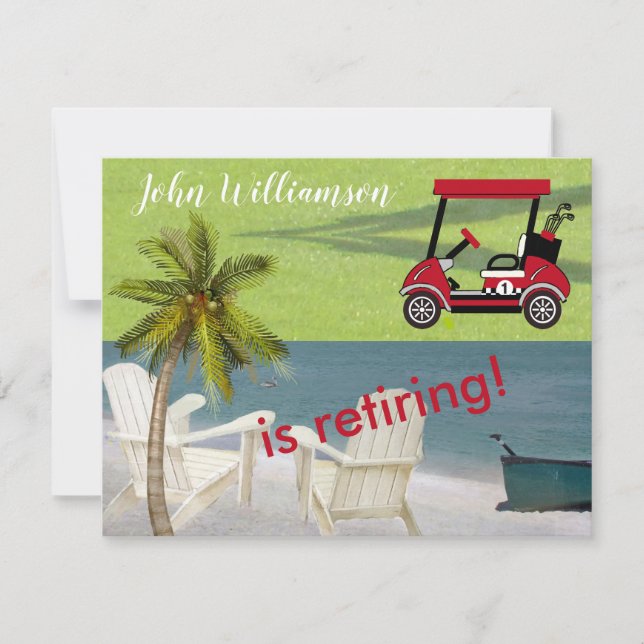 Retirement Party Golf Theme Announcement (Front)