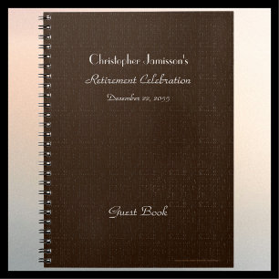 Retirement Party Guest Book, Faux Brown Burlap Notebook