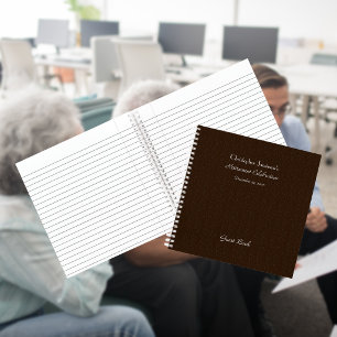 Retirement Party Guest Book, Faux Textured Burlap Notebook