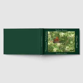 Retirement Party Guest Book, Orange Butterfly Book