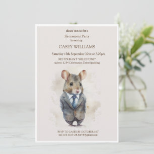 Retirement Party Invitation – A mouse with a jacke