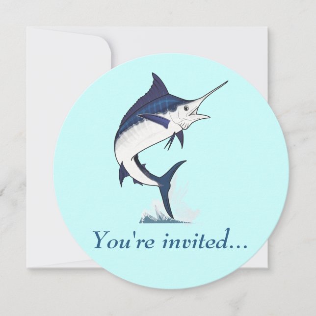 Retirement Party Invitation: Atlantic Blue Marlin Invitation (Front)