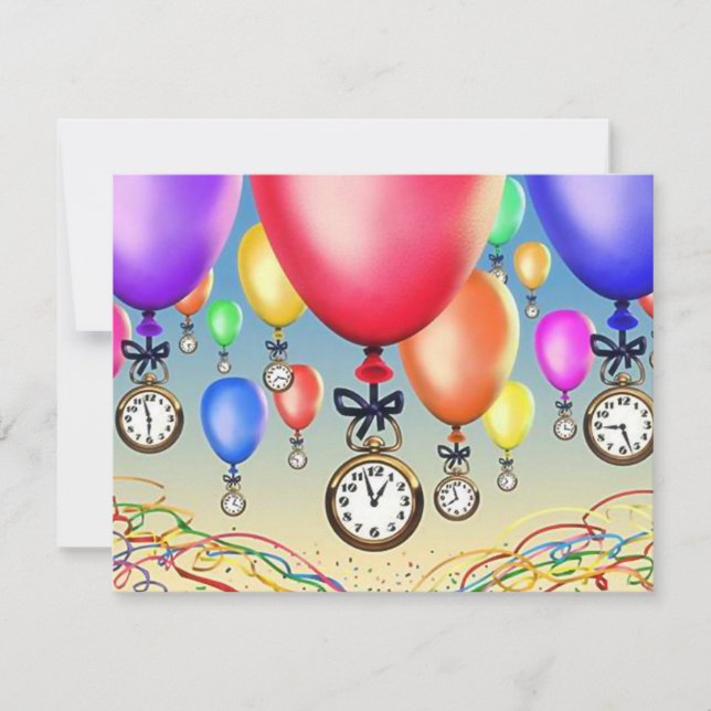 RETIREMENT PARTY INVITATION ~ BALLOONS & WATCHES! (Front)
