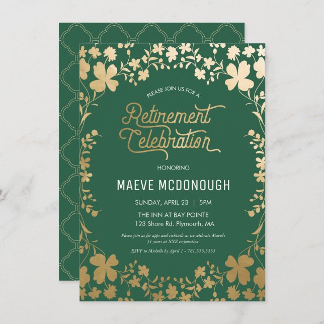 Retirement Party Invitation, Celebration Invite (Front/Back)