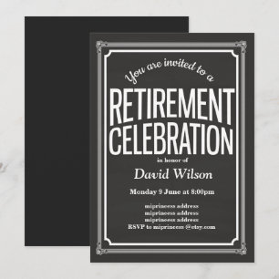 Retirement Party invitation, chalkboard background Invitation