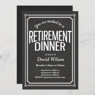 Retirement Party invitation, chalkboard background Invitation
