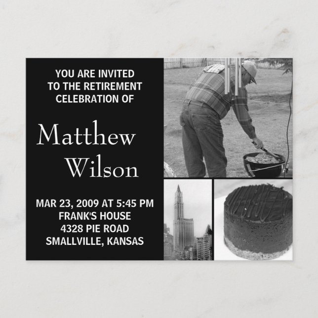 Retirement Party Invitation Customisable Photo (Front)