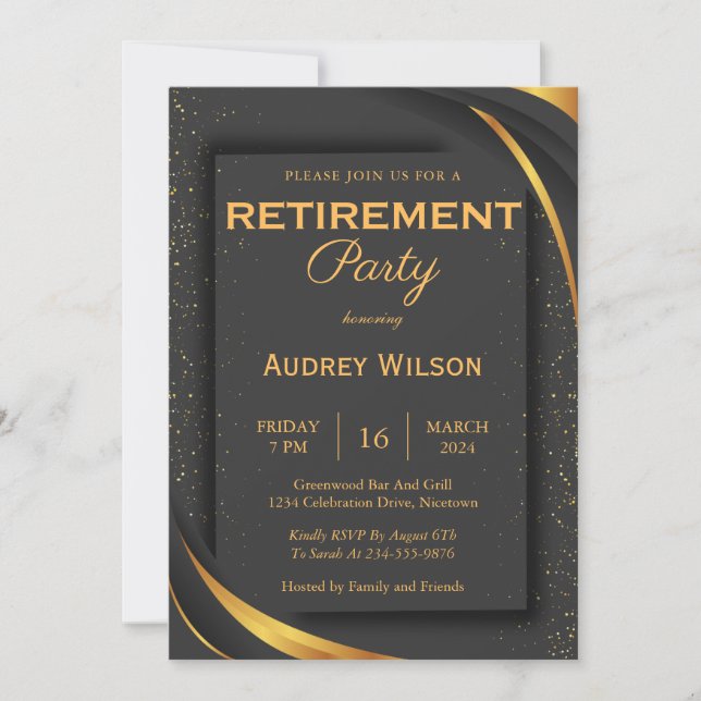 Retirement Party Invitation Elegant Business Party (Front)