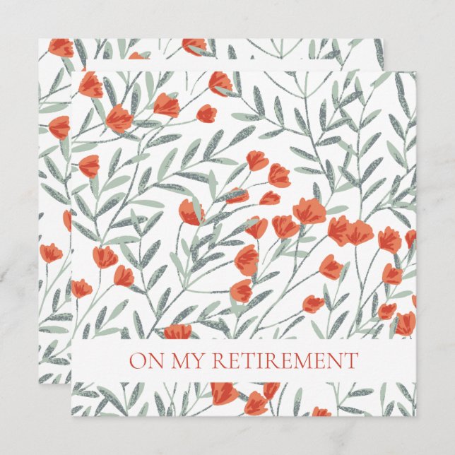 RETIREMENT PARTY INVITATION : FLORAL (Front/Back)