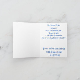 retirement party invitation ginger cat sleeping sl