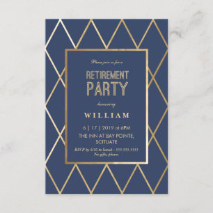 Retirement Party Invitation - Gold Elegant, Trendy