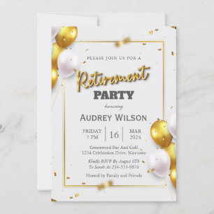 Retirement Party Invitation Gold Luxury