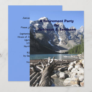Retirement Party Invitation, Mountains Driftwood Invitation