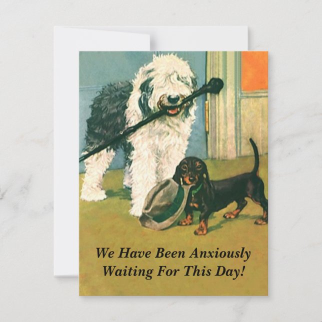 RETIREMENT PARTY INVITATION Pets Dogs Waiting last (Front)