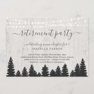Retirement Party Invitation Rustic Winter