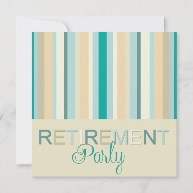 Retirement Party Invitation Stripes (Front)