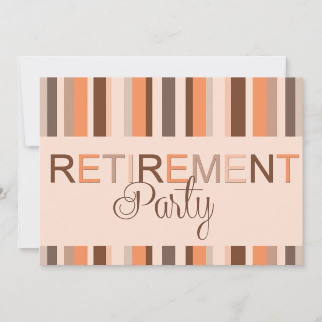 Retirement Party Invitation Stripes (Front)
