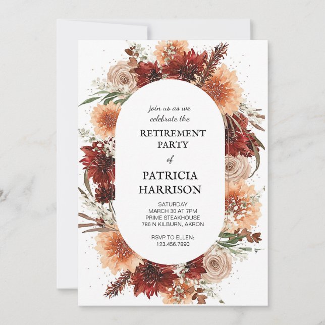 Retirement Party Invitation template (Front)