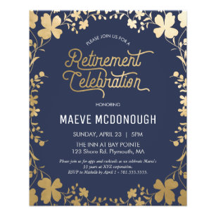 Retirement Party Invitation, Vintage Clover Invite Flyer