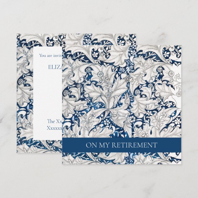 RETIREMENT PARTY INVITATION : WILLIAM MORRIS  (Front/Back)