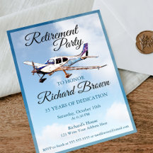 Retirement Party Invitation with Aeroplane Design 