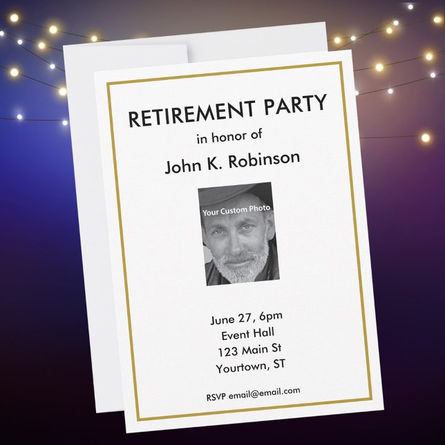 Retirement Party Invitation with custom photo (Creator Uploaded)