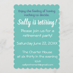 RETIREMENT PARTY INVITATION WITH QUOTE