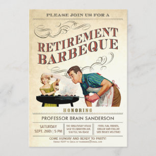 Retirement Party Invitations   BBQ Vintage