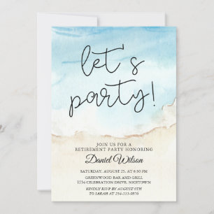 Retirement Party Invitations Blue Ocean