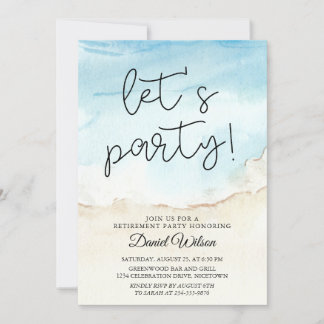 Retirement Party Invitations Blue Ocean