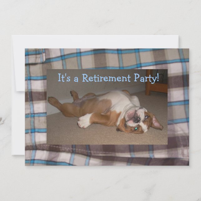 Retirement Party invitations English Bulldog (Front)