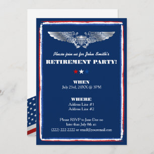 Retirement Party Invitations for Naval Air Force