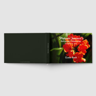Retirement Party Jumbo Bold Orange Flower Floral Guest Book
