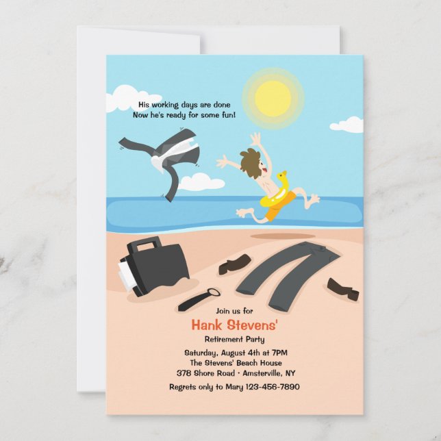 Retirement Party (Male) Invitation (Front)