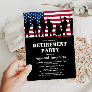 Retirement Party   Military Soldier Flag Invitation
